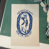 Blue-black Magnificat print