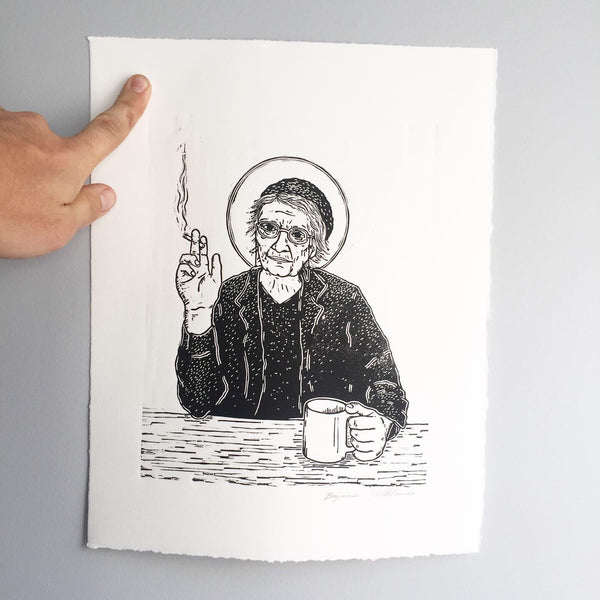 Smoking Saint Dorothy Day Print